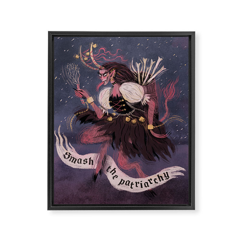 Krampus â Smash the Patriarchy Framed Canvas Print Gallery Image 6