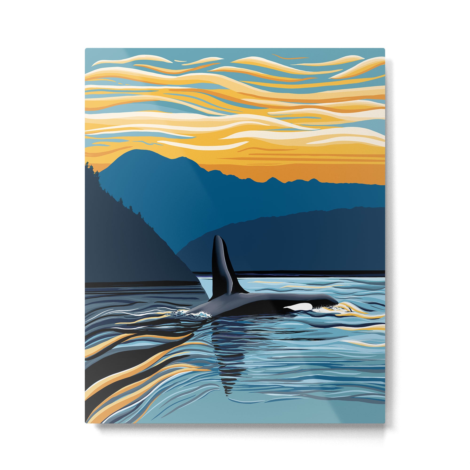 Evening swim Metal Print Gallery Image 4