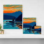 Orca into the Fire Sky Canvas Print Gallery Image 3