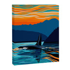 Orca into the Fire Sky Canvas Print Gallery Image 6