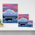 Orca Momma and calf - Ballet Slipper Canvas Print Gallery Image 3