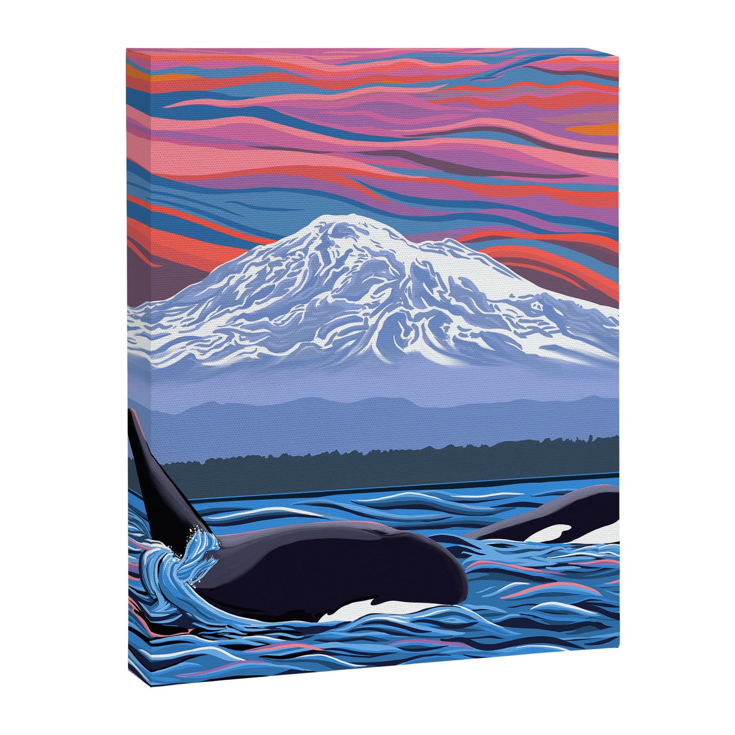 Orca Momma and calf - Ballet Slipper Canvas Print Gallery Image 3