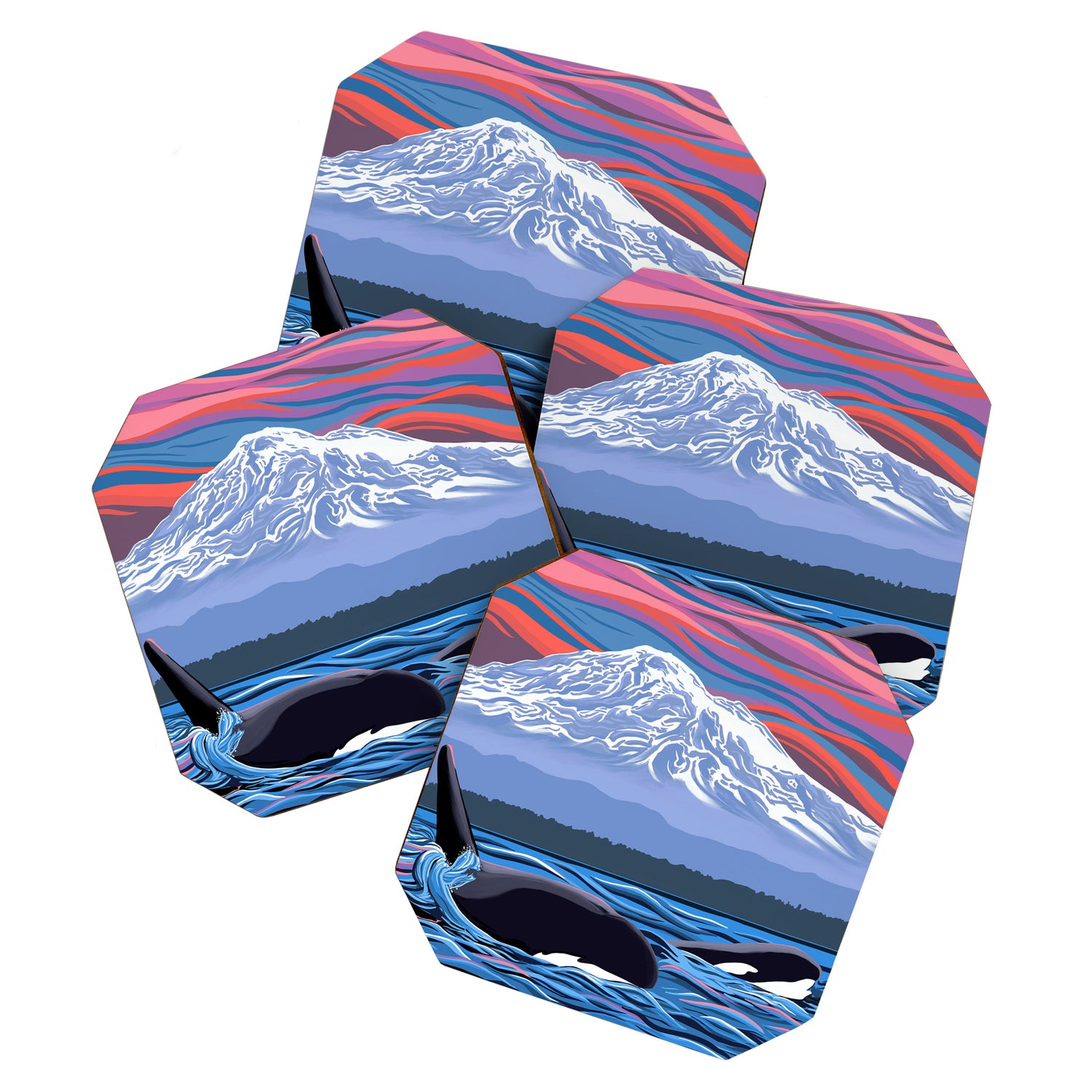 Orca Momma and calf - Ballet Slipper Coaster Gallery Image 1