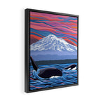 Orca Momma and calf - Ballet Slipper Framed Canvas Print Gallery Image 2