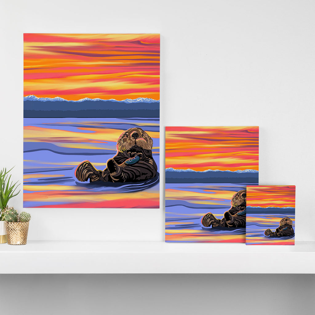 Otter - The cute Sea Monkey Canvas Print Gallery Image 3