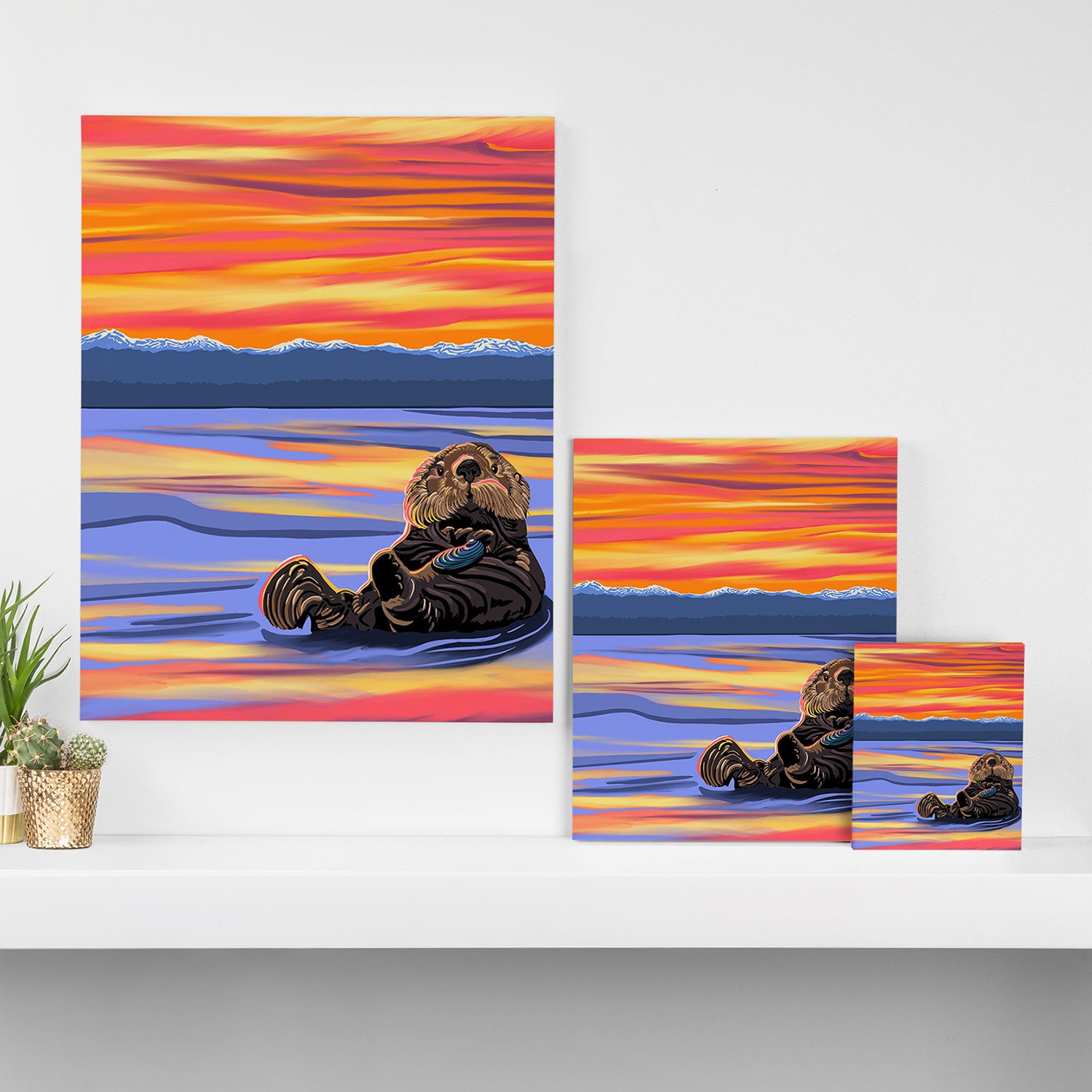 Otter - The cute Sea Monkey Canvas Print Gallery Image 3