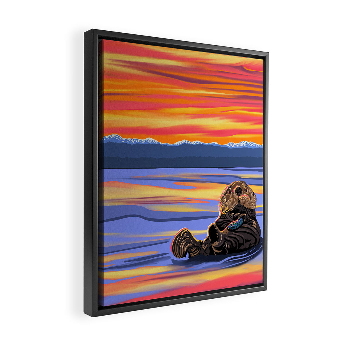 Otter - The cute Sea Monkey Framed Canvas Print Gallery Image 2
