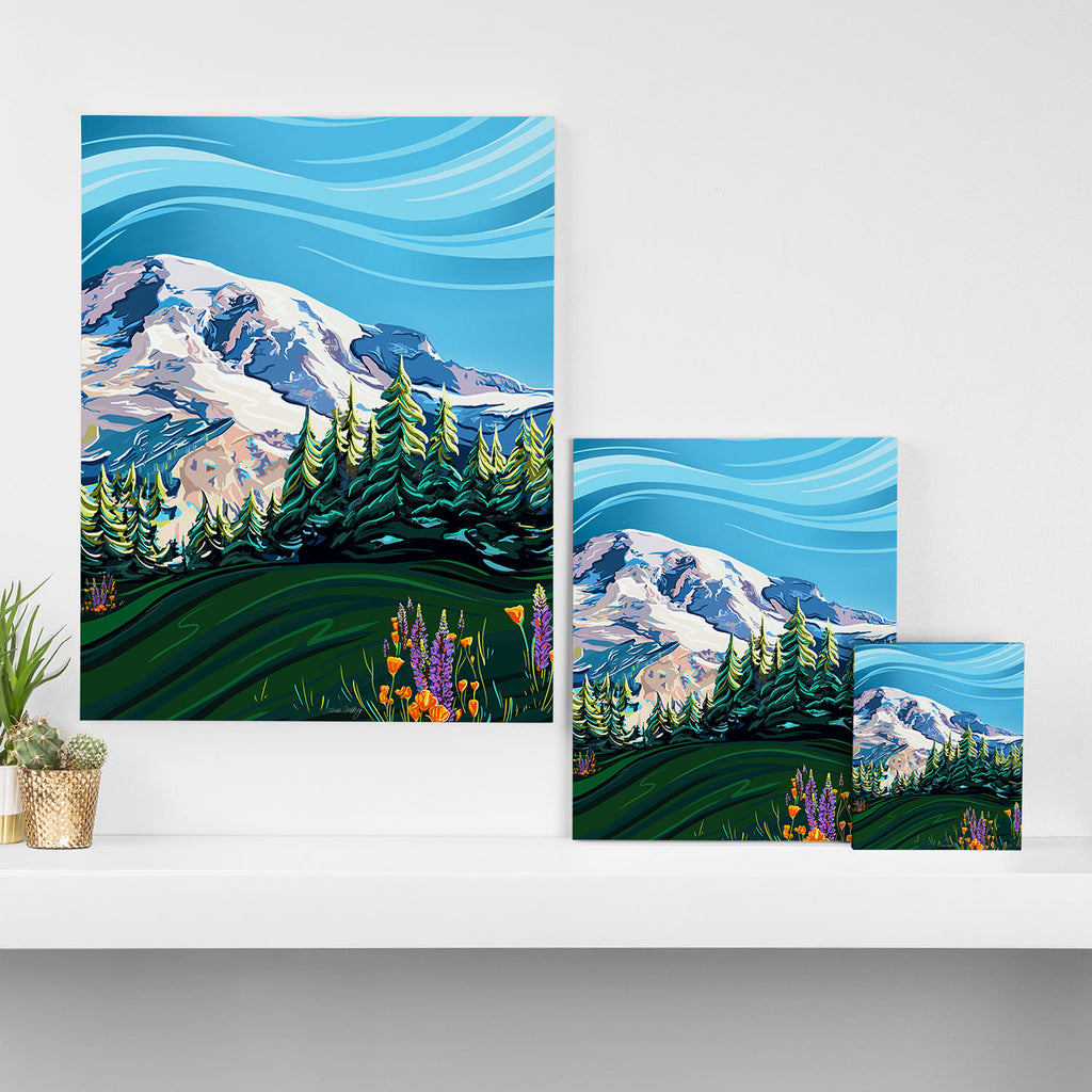 Wildflowers on Mount Rainier Canvas Print Gallery Image 3