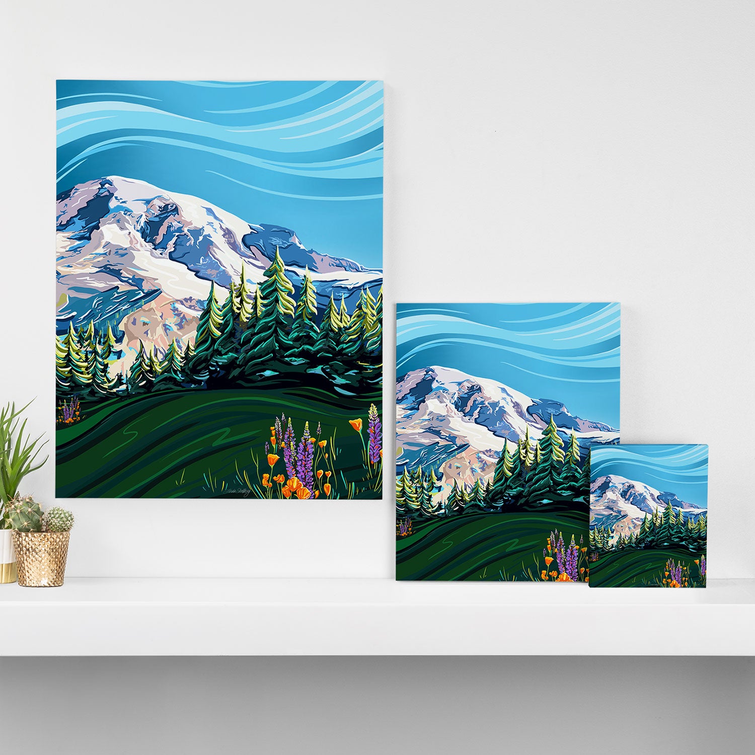 Wildflowers on Mount Rainier Canvas Print Gallery Image 3