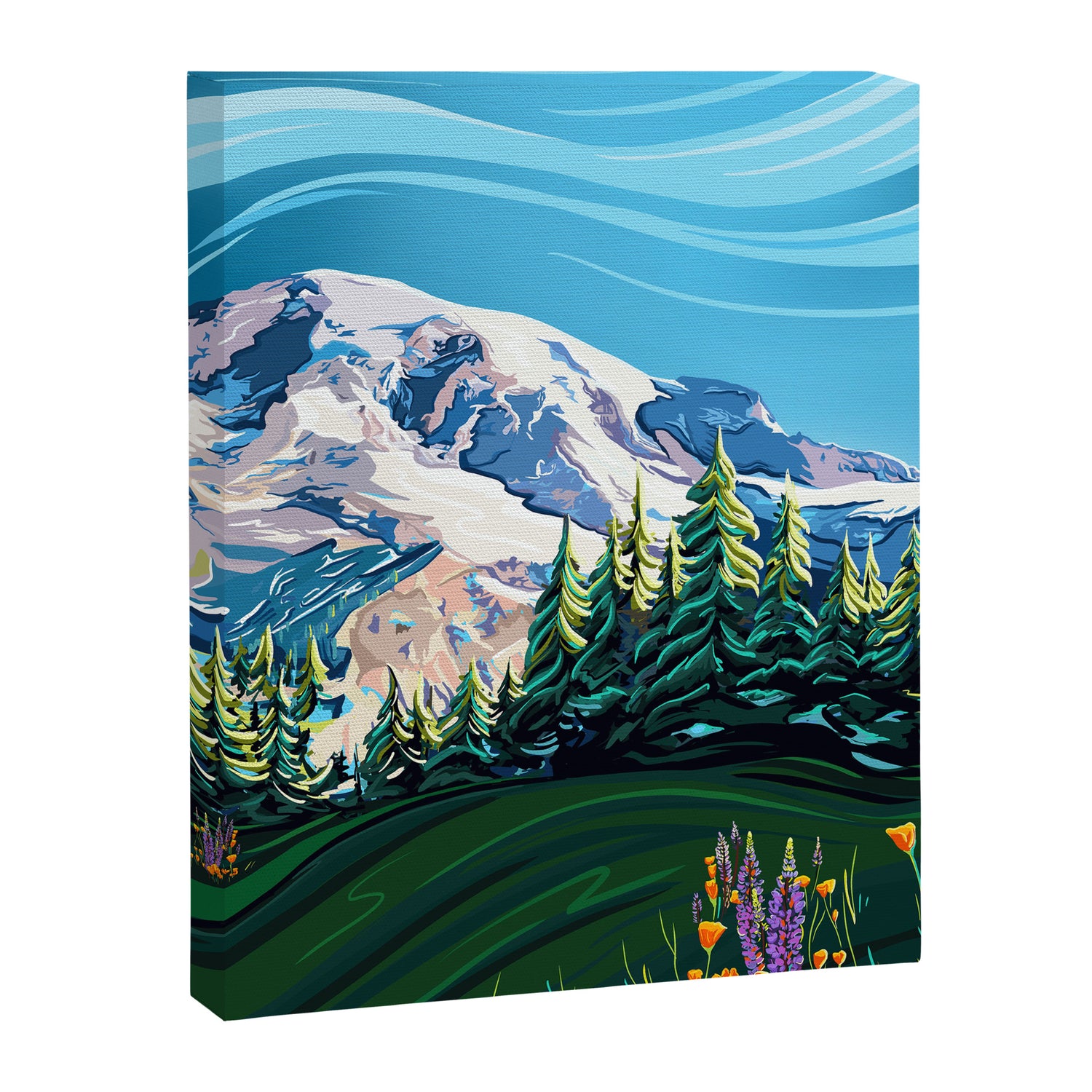 Wildflowers on Mount Rainier Canvas Print Gallery Image 3