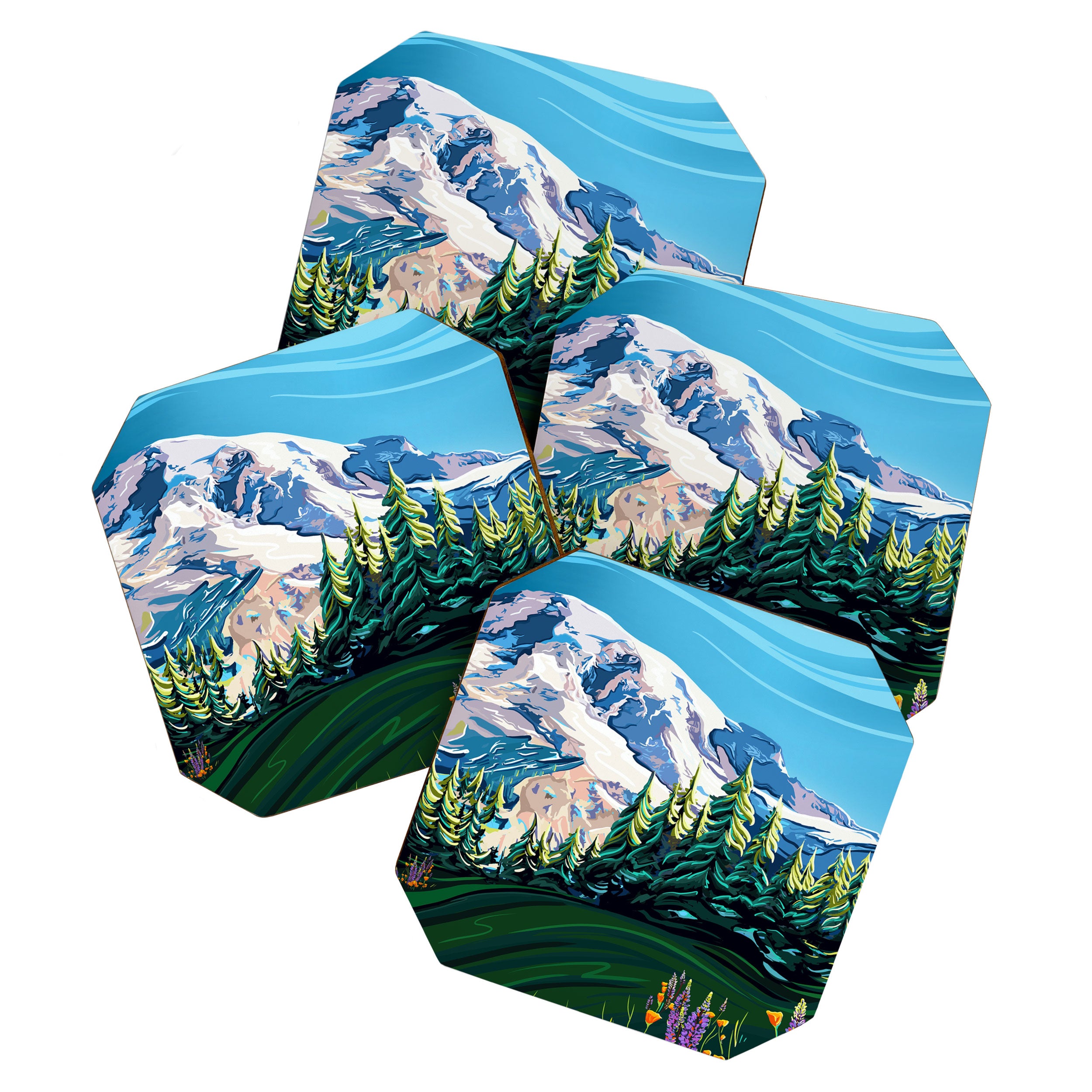 Wildflowers on Mount Rainier Coaster Gallery Image 1