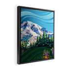 Wildflowers on Mount Rainier Framed Canvas Print Gallery Image 2