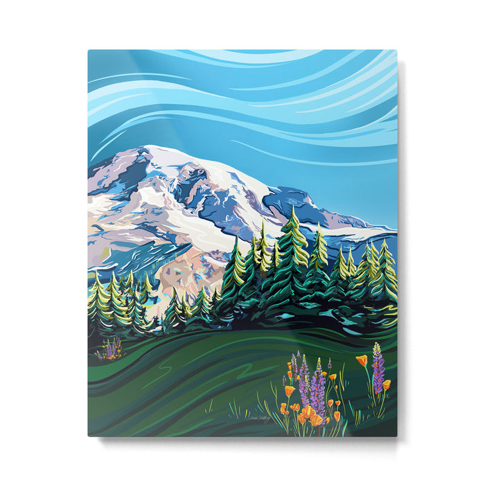 Wildflowers on Mount Rainier Metal Print Gallery Image 1