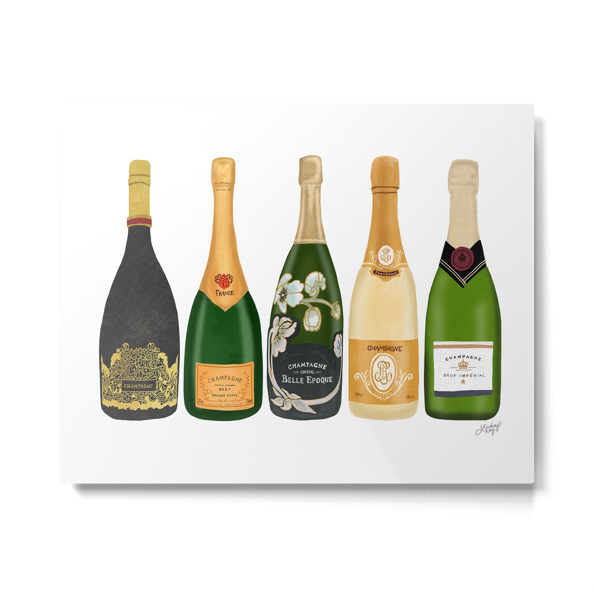 Champagne Bottles Metal Print Gallery Image 6