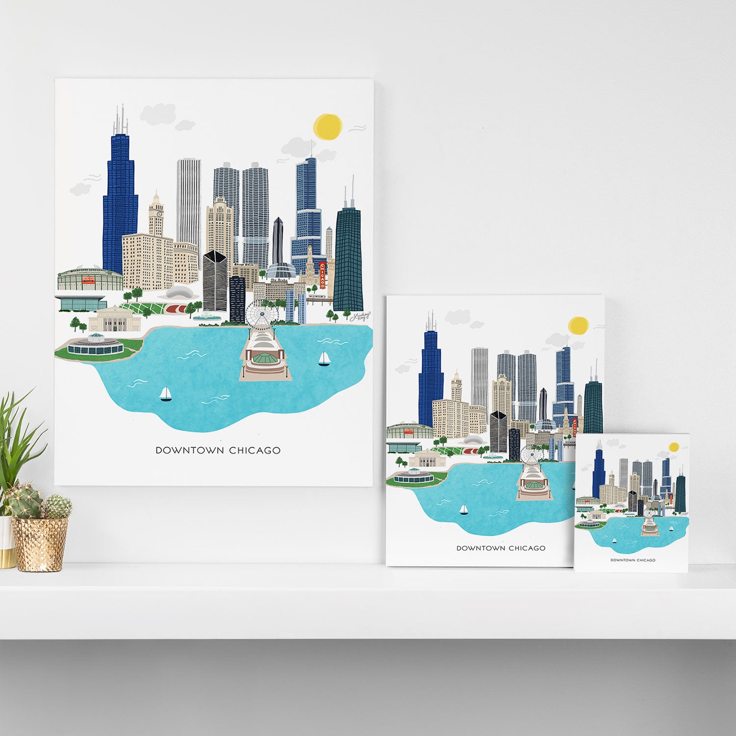 Chicago Illustration Canvas Print Gallery Image 3