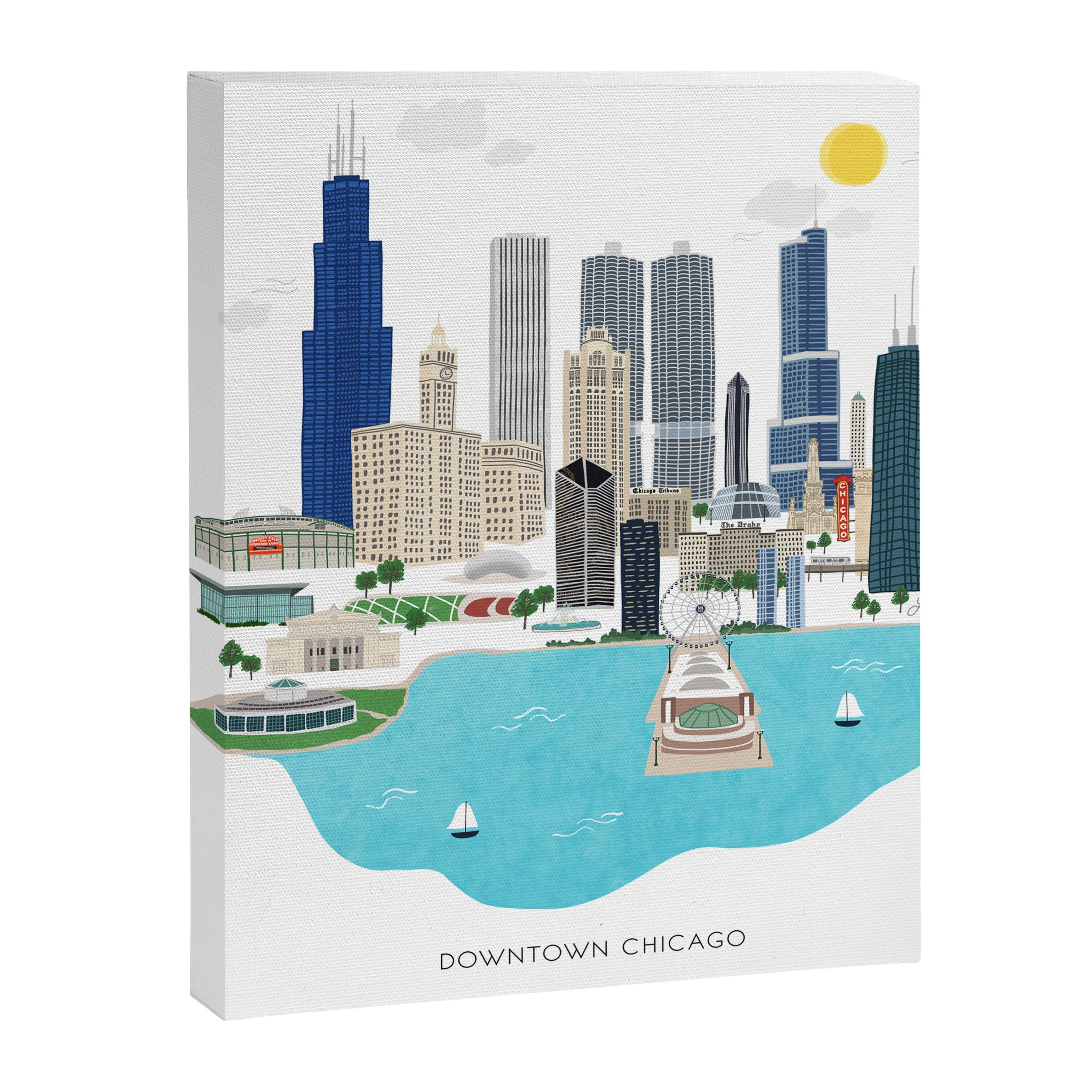 Chicago Illustration Canvas Print Gallery Image 3