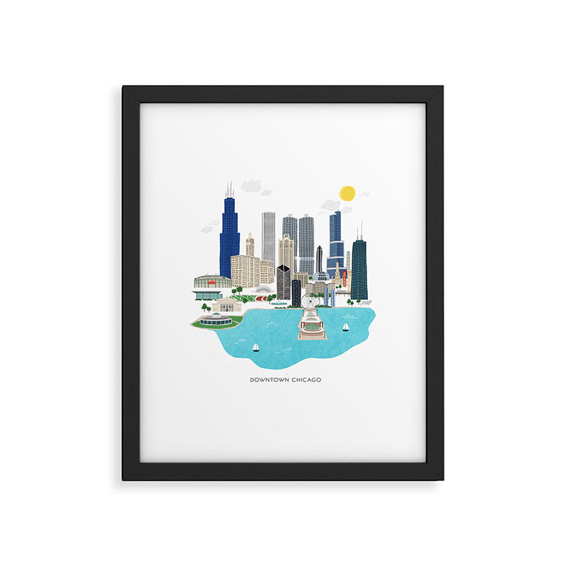 Chicago Illustration Framed Art Print Gallery Image 6