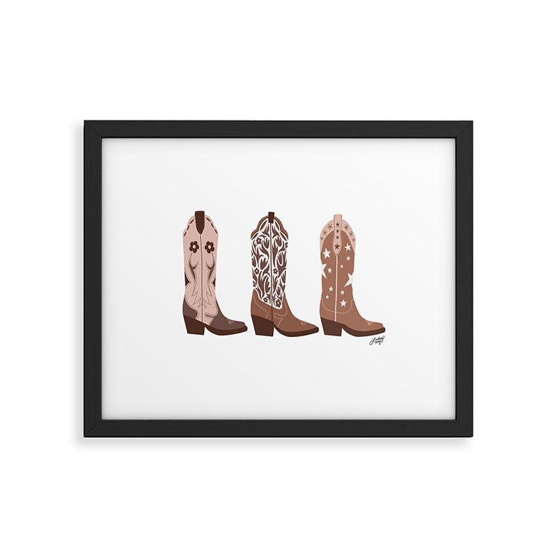 Cowboy Boots {Brown Palette) Framed Art Print Gallery Image 5
