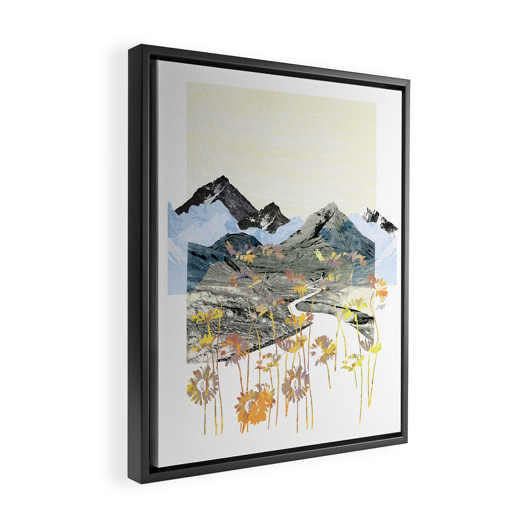 Daisy Mountain - Art Collage Framed Canvas Print Gallery Image 2