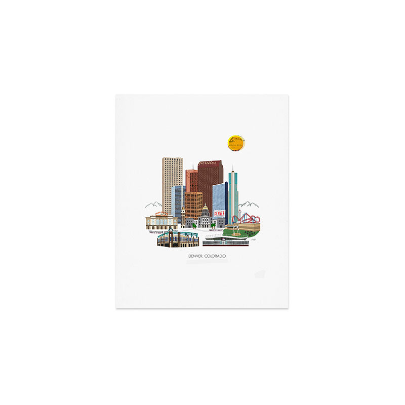 Denver Skyline Art Print Gallery Image 1