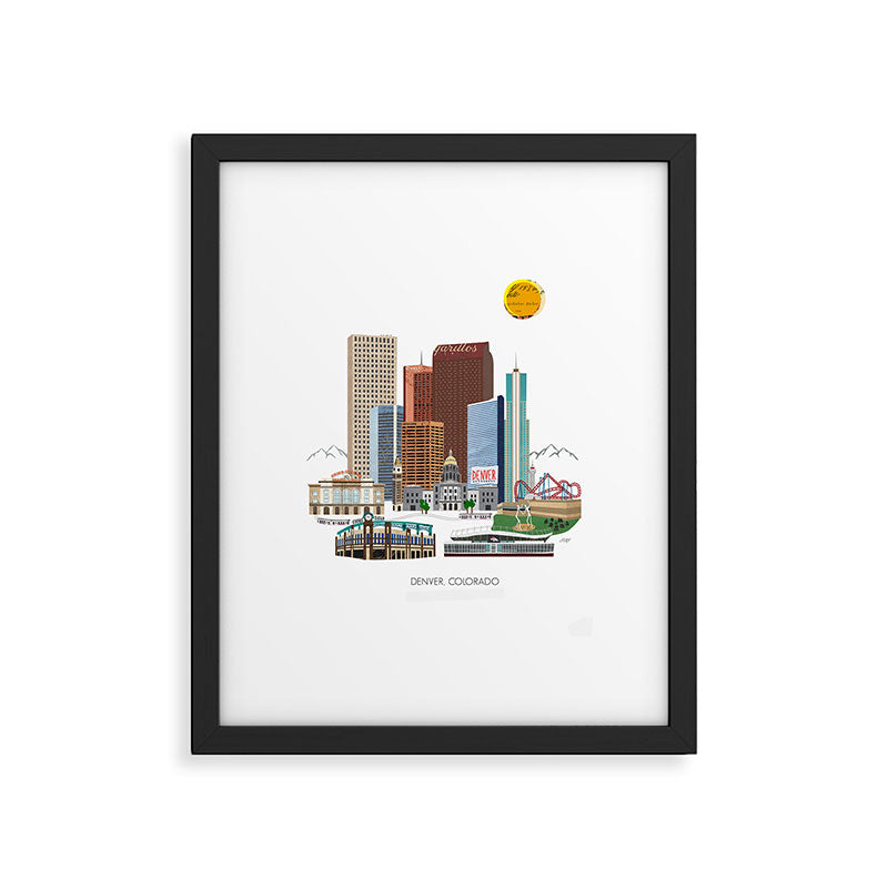 Denver Skyline Framed Art Print Gallery Image 5