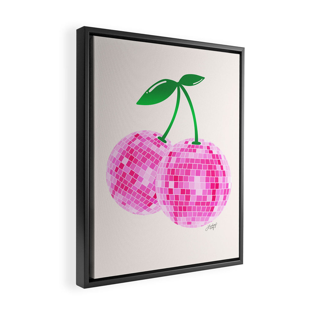 Disco Ball Cherries Framed Canvas Print Gallery Image 2