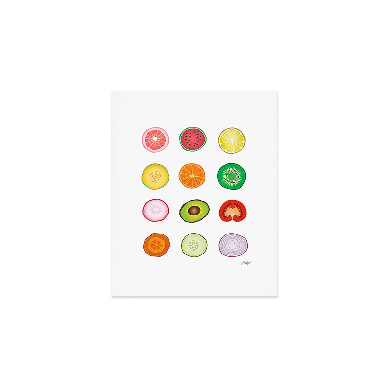 Fruits and Vegetables Collage Art Print Gallery Image 1