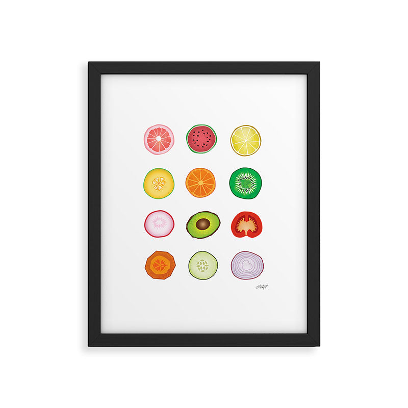 Fruits and Vegetables Collage Framed Art Print Gallery Image 5