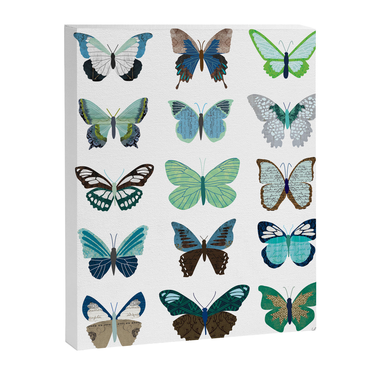Green and Blue Butterflies Canvas Print Gallery Image 6
