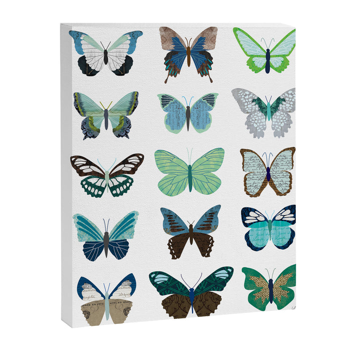 Green and Blue Butterflies Canvas Print Gallery Image 1