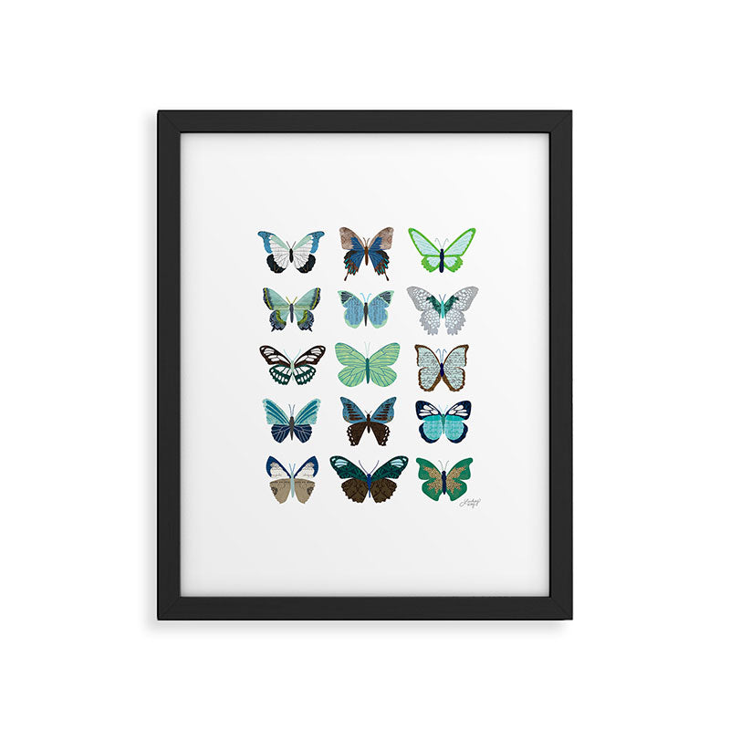 Green and Blue Butterflies Framed Art Print Gallery Image 5