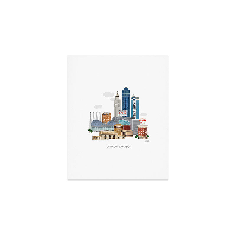 Kansas City Skyline Art Print Gallery Image 1