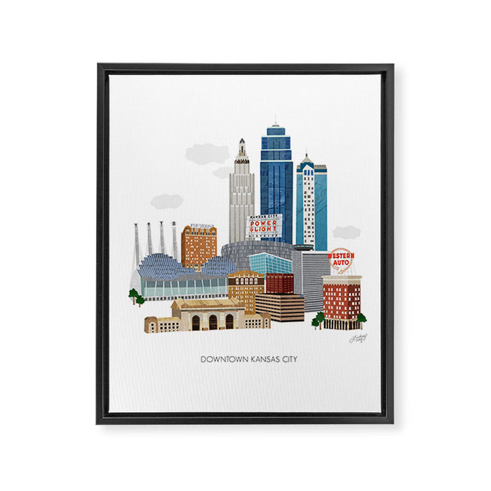 Kansas City Skyline Framed Canvas Print Gallery Image 1