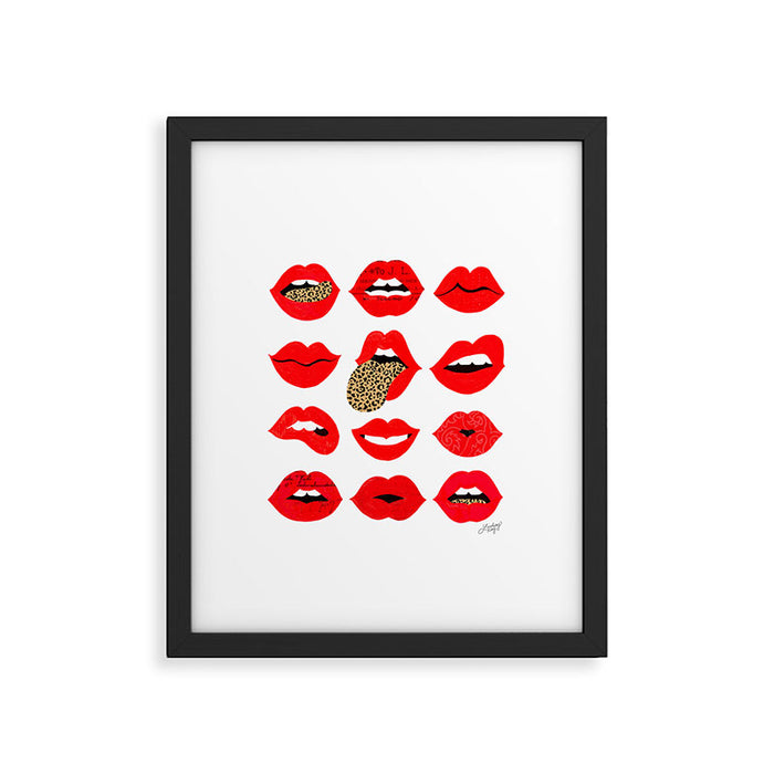 Leopard Lips of Love Framed Art Print Gallery Image 1