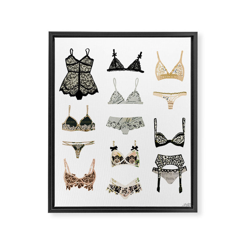 Lingerie Collage Framed Canvas Print Gallery Image 8