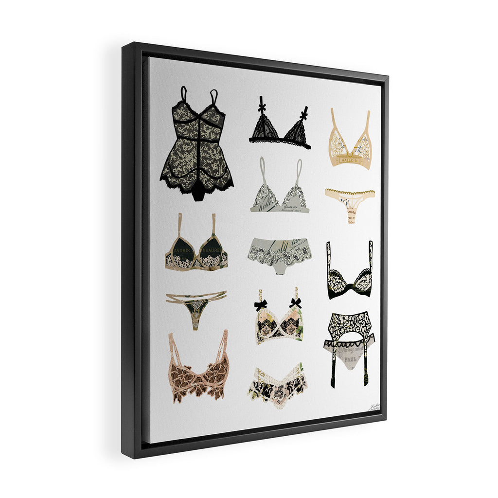 Lingerie Collage Framed Canvas Print Gallery Image 2