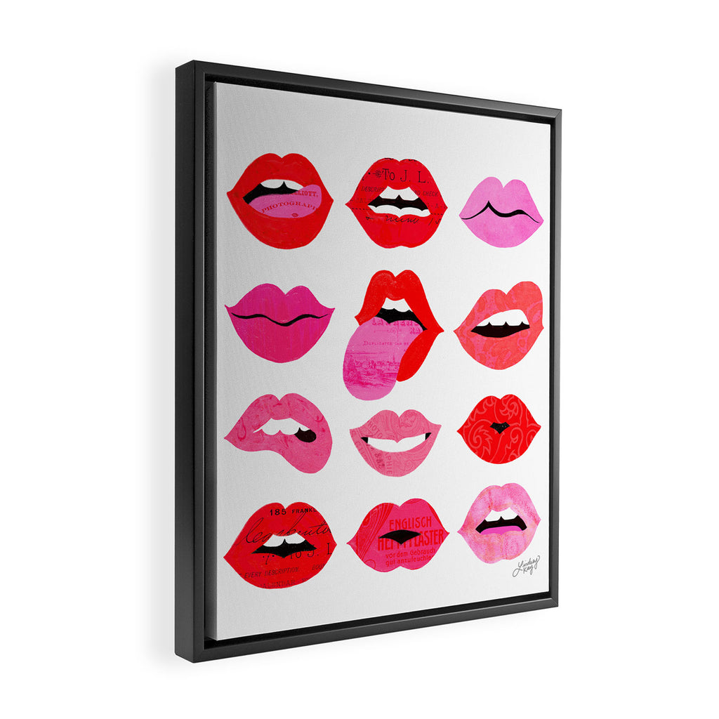 Lips of Love Framed Canvas Print Gallery Image 2
