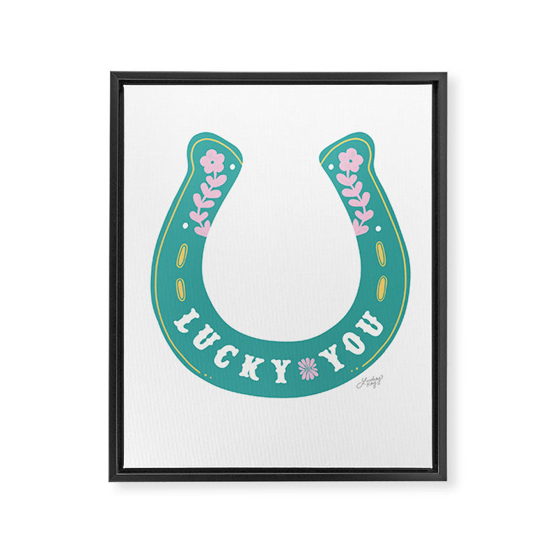 Lucky You Horse Shoe Framed Canvas Print Gallery Image 6
