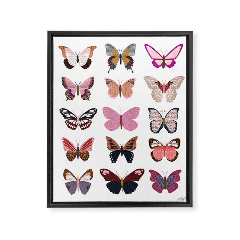 Pink Butterflies Framed Canvas Print Gallery Image 3