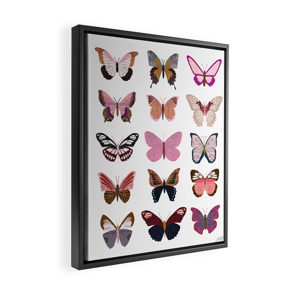 Pink Butterflies Framed Canvas Print Gallery Image 2