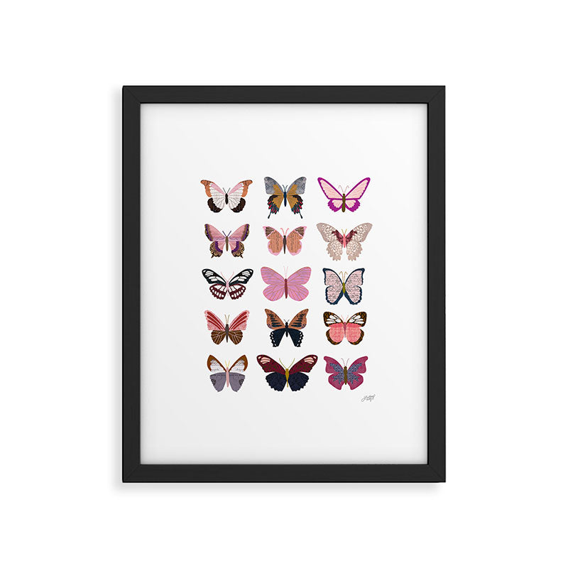 Pink Butterflies Framed Art Print Gallery Image 4