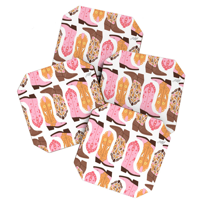 Pink Cowboy Boots  Coaster Gallery Image 1