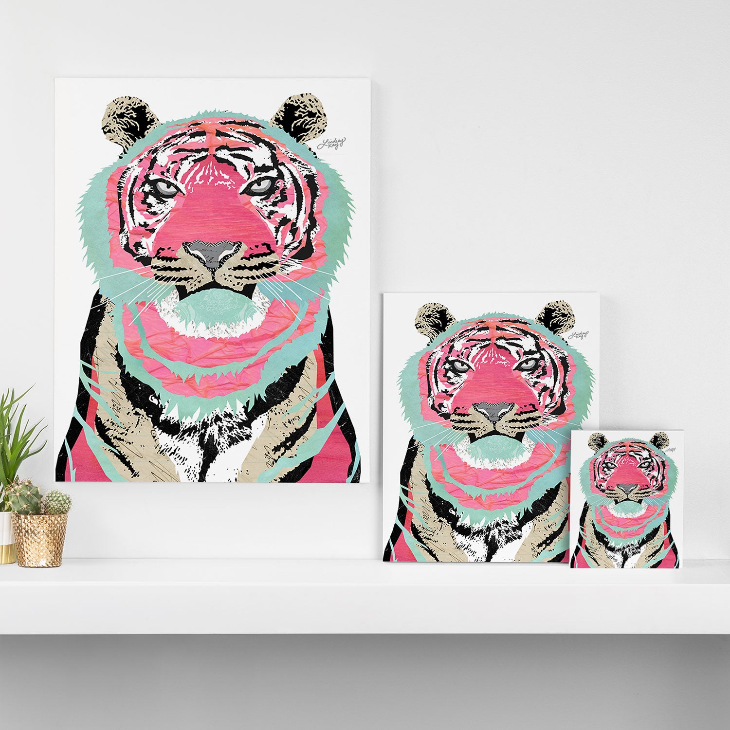Pink Tiger Canvas Print Gallery Image 3