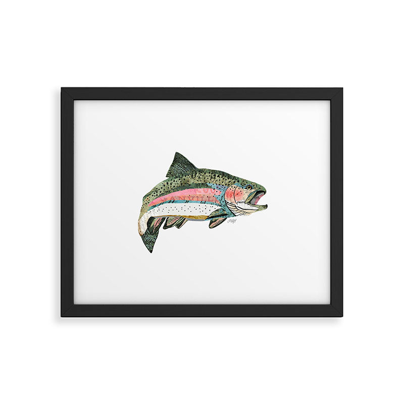Rainbow Trout Collage Framed Art Print Gallery Image 5