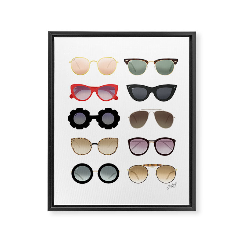 Ray Bans Sunglasses Illustration Framed Canvas Print Gallery Image 6