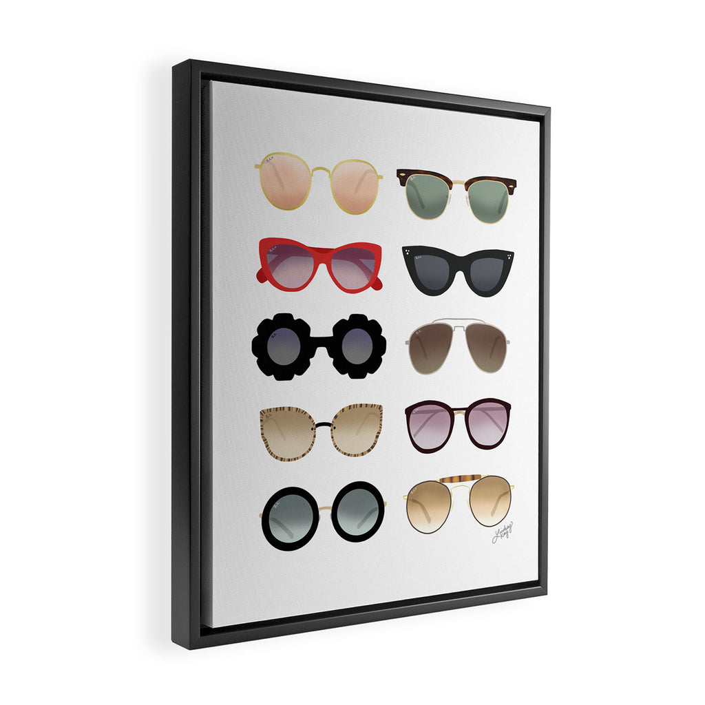 Ray Bans Sunglasses Illustration Framed Canvas Print Gallery Image 2