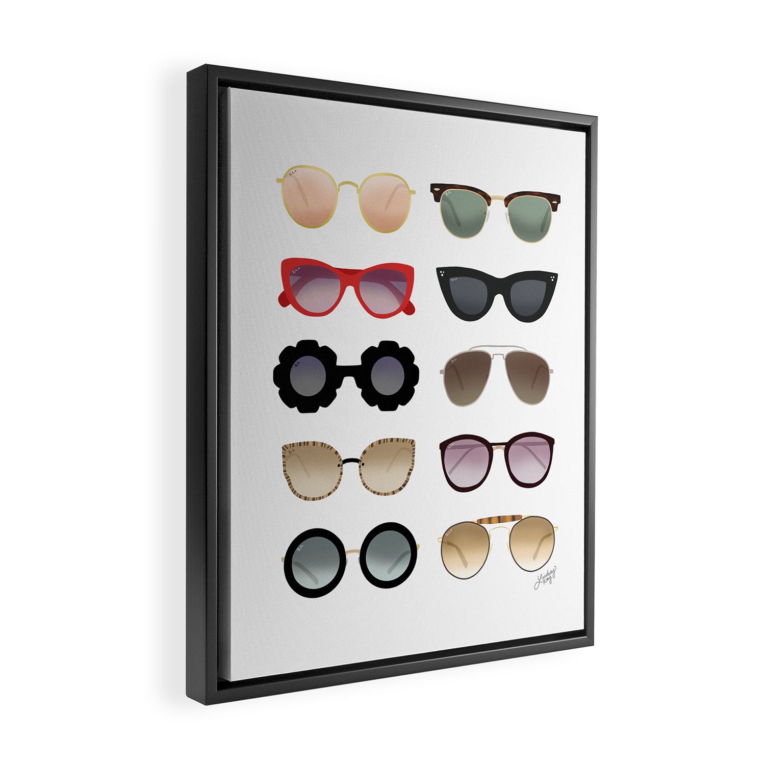 Ray Bans Sunglasses Illustration Framed Canvas Print Gallery Image 2