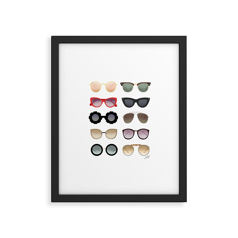 Ray Bans Sunglasses Illustration Framed Art Print Gallery Image 5