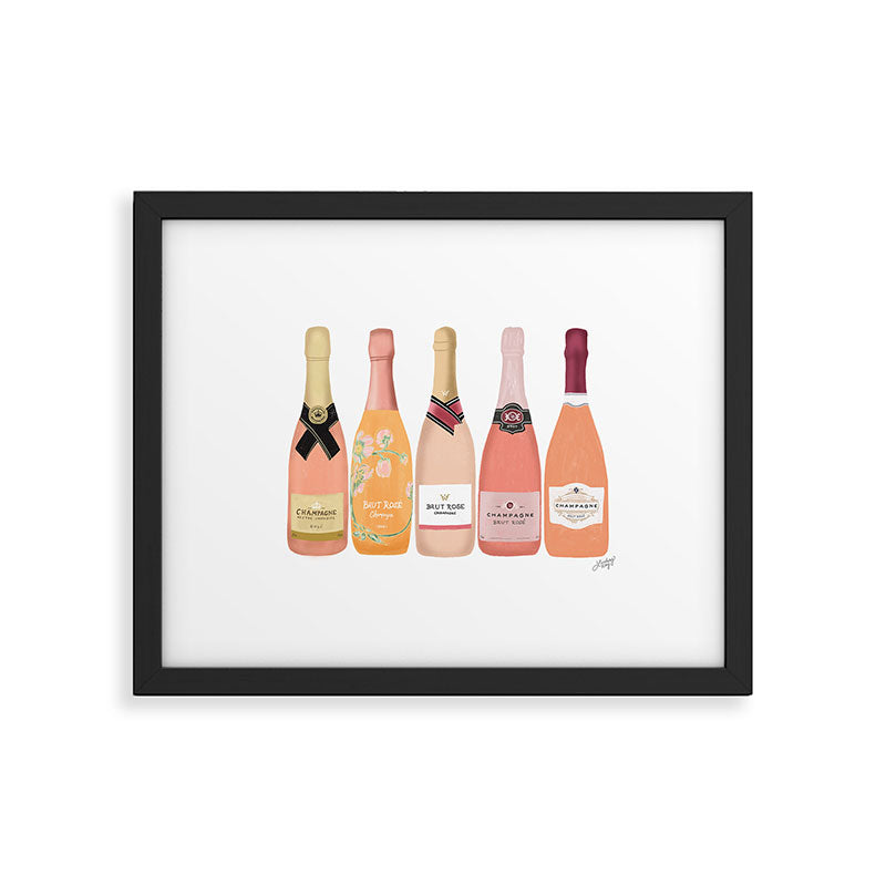 Rose Champagne Bottles Framed Art Print Gallery Image 5