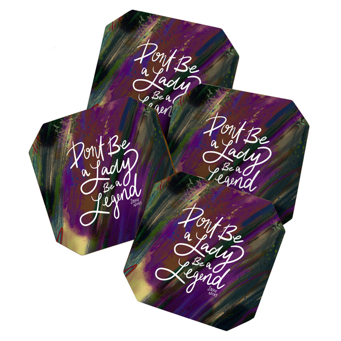 Stevie Nicks Quote - Don't be a Lady, Be a Legend Coaster Gallery Image 1